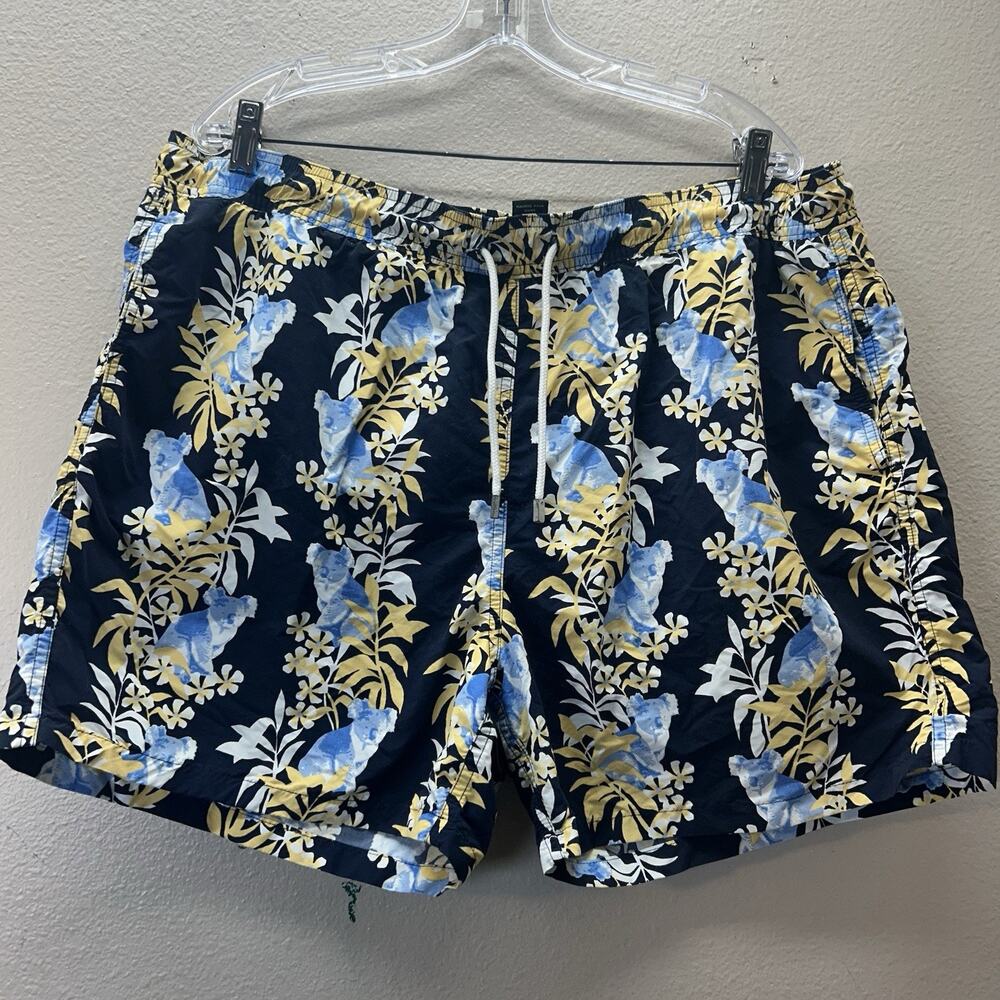 Brooks Brothers Swim Trunks Large Tropical Koala Drawstring Beach‎ Lined